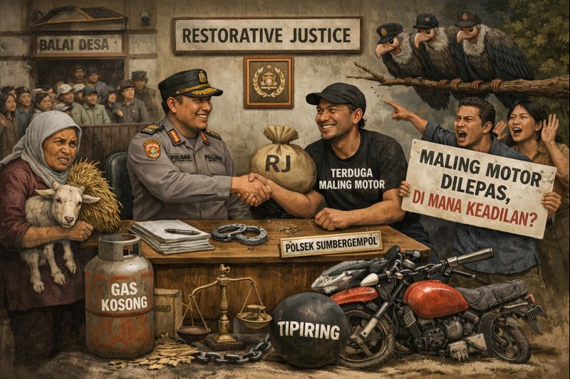 Penerapan RJ Dipersoalkan: Terduga  Pencuri Motor Dilepas, Warga Meradang